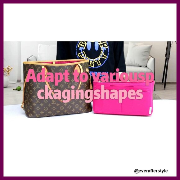 Felt Purse Organizer Insert Zipper Tote Shaper Speedy Neverfull Fit - Picture 8 of 8